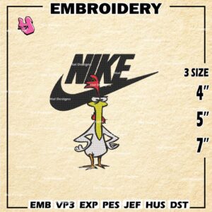 Chicken Nike Embroidery Design files, Fashion Brands Machine Embroidery Designs, Digital Download Embroidery