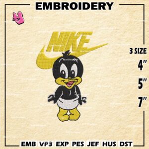Nike Daffy Duck Embroidery Design files, Fashion Brand Machine Embroidery Designs, Digital Download Embroidery