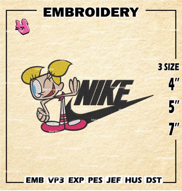 Nike DeeDee Embroidery Design files, DeeDee Swoosh Machine Embroidery Designs, Digital Download Embroidery