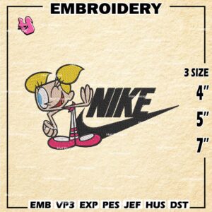 Nike DeeDee Embroidery Design files, DeeDee Swoosh Machine Embroidery Designs, Digital Download Embroidery