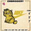 Nike Garfield Embroidery Design files, Garfield Swoosh Machine Embroidery Designs, Digital Download Embroidery