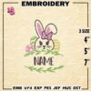 Bunny Girl Name Frame Embroidery Designs, Bunny Girl Machine Embroidery Patte, Happy Easter Logo Embroidery File