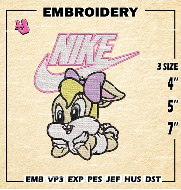 Lola Bunny Ni.ke Embroidery Designs, Lola Bunny Machine Embroidery Patte, Logo Embroidery File