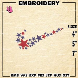 Nike Swoosh 4th Of July Embroidery Designs, Swoosh 4th Of Mouse Machine Embroidery Patte, Nike Logo Embroidery File