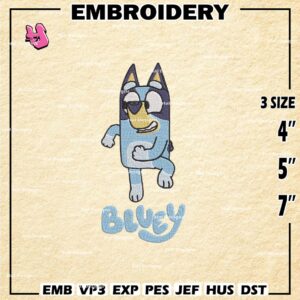 Bluey Embroidery Designs, Cartoon Logo Embroidery Files, Machine Embroidery Patte