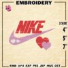 Nike x Heart Valentine Embroidery Designs, Love Machine Embroidery Design, Nike Embroidery Design, Embroidery Machin.