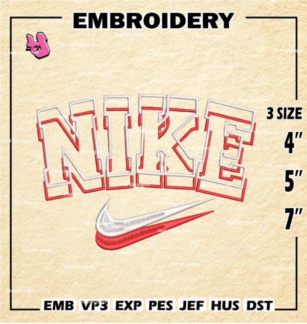 Ni.ke Swoosh Embroidery Designs, Fashion Brands Machine Embroidery Design, Embroidery Design, Embroidery Machin