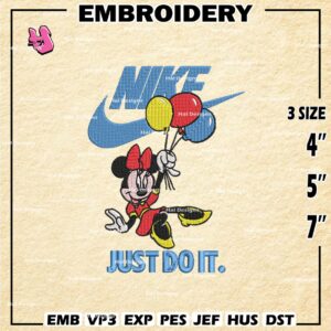 Nike Minnie Embroidery Designs, Minnie Swoosh Embroidery Design, Disney Embroidery Design, Embroidery Machin