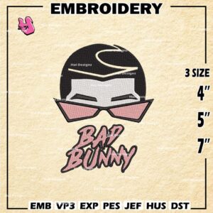 Bad Bunny 1 Embroidery Designs, Bad Bunny Machine Embroidery Patte, Logo Embroidery Files