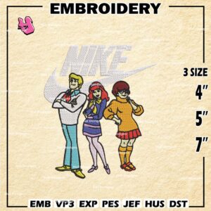 Scooby Doo Nike Embroidery Design files, Scooby Doo Swoosh Machine Embroidery Designs, Digital Download Embroidery