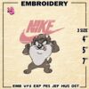 Taz Swoosh Nike Embroidery Design files, Fashion Bands Machine Embroidery Designs, Taz Digital Download Embroidery