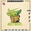 Baby Yoda Nike Embroidery Design files, Baby Yoda Swoosh Machine Embroidery Designs, Digital Download Embroidery