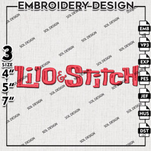 Lilo & Stitch Wordmark Logo Embroidery Designs, Lilo & Stitch Embroidery, Disney Embroidery Files, Machine embroidery Files, Digital Download