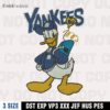 Yankees Donald Embroidery Design, New York Yankees Embroidery Design ,Machine Embroidery Design File
