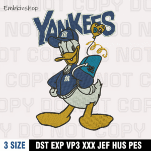 Yankees Donald Embroidery Design, New York Yankees Embroidery Design ,Machine Embroidery Design File