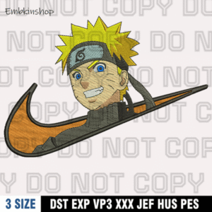 Nike x Naruto Embroidery Design , Naruto Embroidery Design,Machine Embroidery Design File