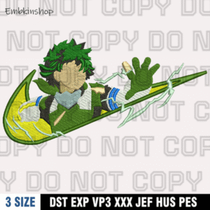 Nike x Midoriya Izuku Embroidery Design , My Hero Academia Embroidery Design,Machine Embroidery Design File