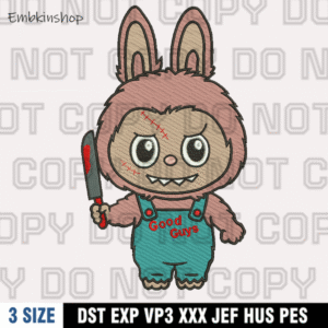 Labubu x Chucky Embroidery Design,Labubu Embroidery Design ,Machine Embroidery Design File
