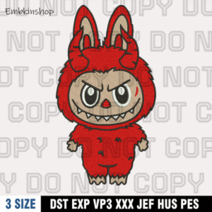 Labubu x Devils Embroidery Design,Labubu Embroidery Design ,Machine Embroidery Design File