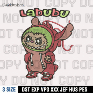 Labubu x Angel Embroidery Design,Labubu Embroidery Design, Machine Embroidery Design File