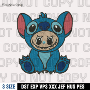 Labubu x Stitch Embroidery Design , Labubu Embroidery Design ,Machine Embroidery Design File