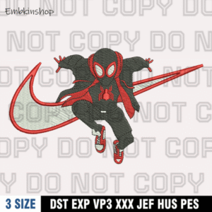 Nike Black Spiderman Embroidery Design ,Spiderman Embroidery Design ,Machine Embroidery Design File