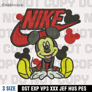 Nike Mickey Mouse Embroidery Design ,Mickey Embroidery Design ,Machine Embroidery Design File