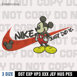 Nike Mickey Mouse Embroidery Design,Mickey Embroidery Design ,Machine Embroidery Design File