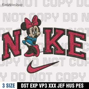Nike x Minnie Embroidery Design,Mickey Embroidery Design ,Machine Embroidery Design File