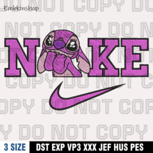 Nike x Angel Embroidery Design, Lilo & Stitch Embroidery Design ,Machine Embroidery Design File