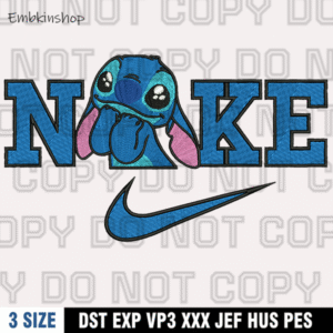 Nike x Stitch Embroidery Design, Lilo & Stitch Embroidery Design ,Machine Embroidery Design File