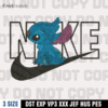 Nike Stitch Embroidery Design, Swoosh Logo Cartoon Lilo & Stitch Embroidery Designs