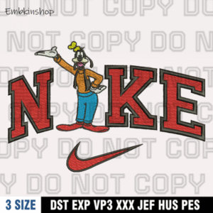 Nike Goofy Embroidery Design , Goofy Embroidery Design ,Machine Embroidery Design File
