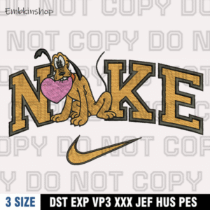 Nike Pluto Heart Embroidery Design, Donald Duck Embroidery Design ,Machine Embroidery Design File