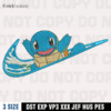 Nike x Squirtle Embroidery Design,Pokemon Embroidery Design ,Machine Embroidery Design File