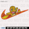 Nike x Charmander Embroidery Design, Pokemon Embroidery Design
