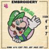Luigi Embroidery Design files, Super Mario Machine Embroidery Designs, Super Mario Bros Digital Download Embroidery