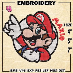Mario Embroidery Design files, Super Mario Machine Embroidery Designs, Super Mario Bros Digital Download Embroidery