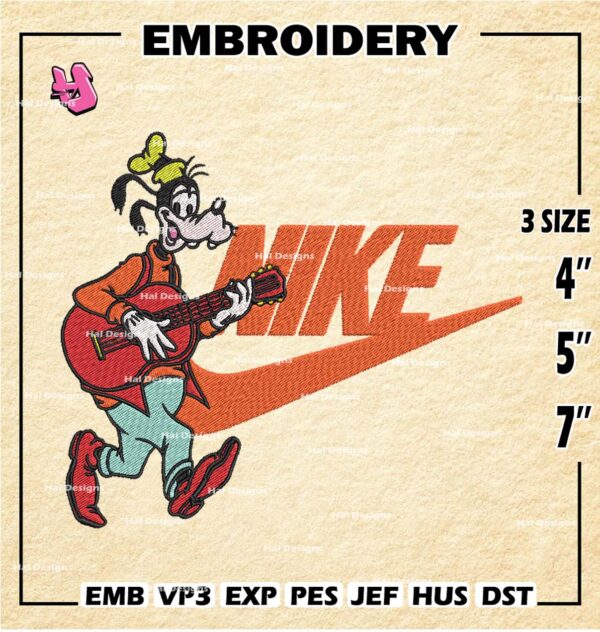 Nike Goofy Embroidery Design files, Goofy Swoosh Machine Embroidery Designs, Digital Download Embroidery