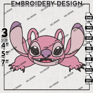 Cute Angle Stitch Character Embroidery Designs, Lilo & Stitch Embroidery, Disney Embroidery Files, Machine embroidery Files, Digital Download