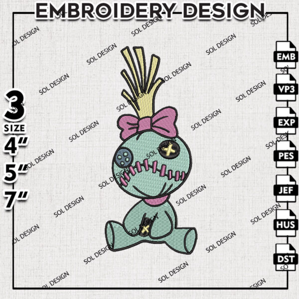 Stitch Scrump Doll Embroidery Designs, Lilo & Stitch Embroidery, Disney Character Embroidery Files, Machine embroidery Files, Digital Download