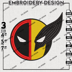 Deadpool and Wolverine Machine Embroidery Designs, Marvel Comic Character Embroidery files, Deadpool Embroidery Design, Wolverine Embroidery Design, Digital Download