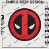 Deadpool Mask Round Logo Machine Embroidery Designs, Marvel Comic Embroidery files, Deadpool Embroidery Design, Digital Download