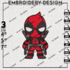 Deadpool Chibi Machine Embroidery Designs, Marvel Comic Character Embroidery files, Deadpool Embroidery Design, Digital Download