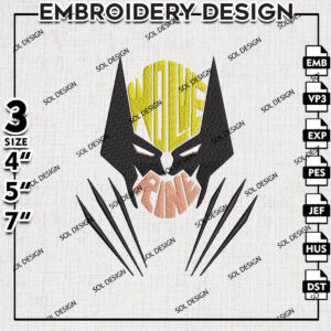 Wolverine Mask Embroidery Design Files, Marvel Comic Character Embroidery files, Wolverine Embroidery Design, Digital Download