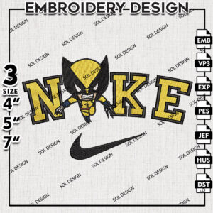 Nikee Wolverine Embroidery Design Files, Marvel Comic Character Embroidery files, Wolverine Embroidery Design, Digital Download