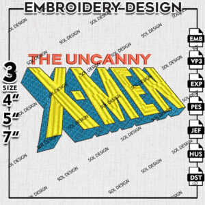 X-Men Wordmark Logo Machine Embroidery Design Files, Marvel Comic Character Embroidery files, X Men Embroidery Design, Digital Download