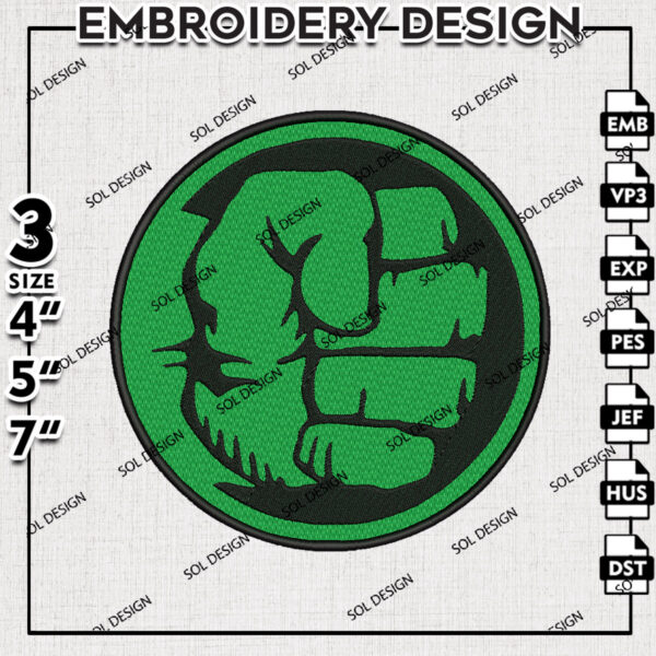 HULK Logo Machine Embroidery Designs, Marvel Comic Character Embroidery files, Marvel Embroidery Design, Wolverine Embroidery Design, Digital Download