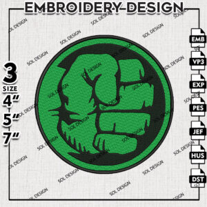 HULK Logo Machine Embroidery Designs, Marvel Comic Character Embroidery files, Marvel Embroidery Design, Wolverine Embroidery Design, Digital Download