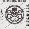 Hydra Logo Machine Embroidery Designs, Marvel Comic Character Embroidery files, Marvel Agents of Shield Embroidery Design, Wolverine Embroidery Design, Digital Download